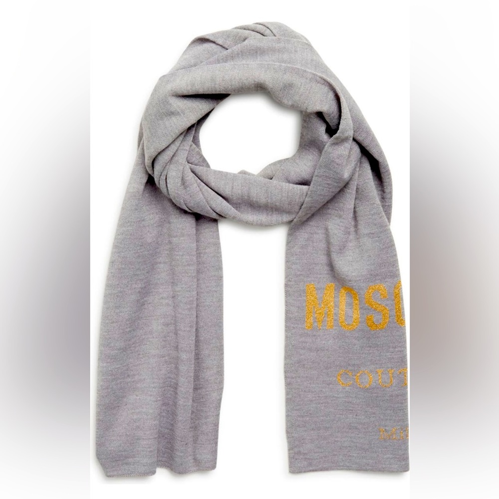 Moschino Foil Print Logo Scarf
